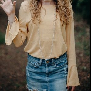 Yellow flare sleeve shirt
